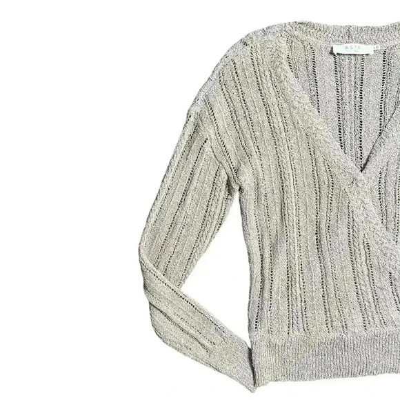 ASTR The Label Lavender Faux Wrap Pointelle Knit Lightweight Sweater Medium - Picture 5 of 8